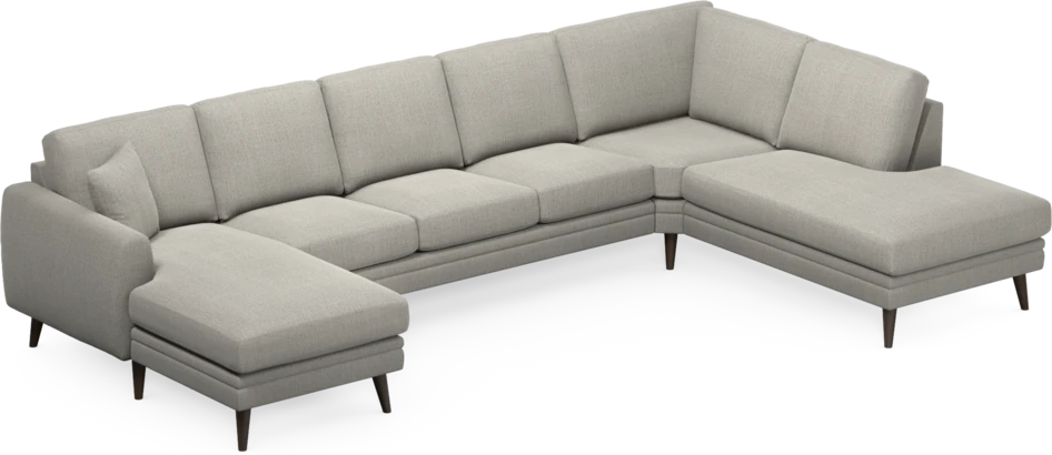 Eden - 3-sits soffa med schäslong vänster och divan höger - Grå
