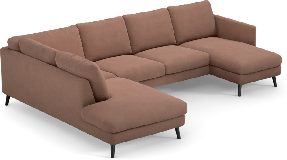 Madison - 2-sits soffa med divan vänster och schäslong höger - Rosa