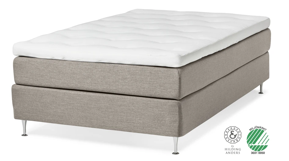Asperö - Kontinentalsäng, enkelsäng med bäddmadrass Asperö - Beige