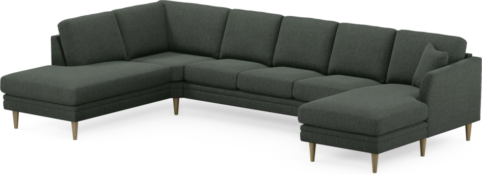 Eden - 3-sits soffa med divan vänster och schäslong höger - Grön