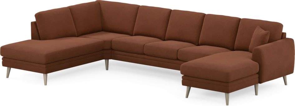 Eden - 3-sits soffa med divan vänster och schäslong höger - Orange