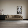 Harper - 3-sits soffa, hel dyna - Brun