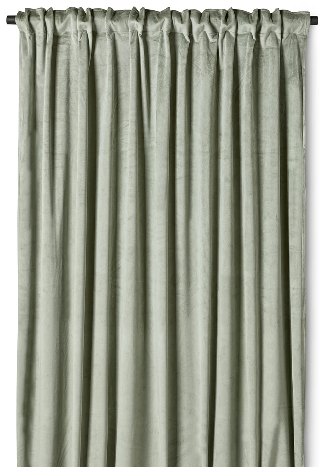 Velvet - Sammetsgardin, 140x250 cm, 2-pack - Grön