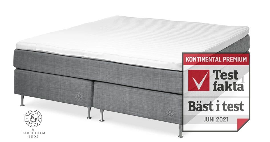 Cape Farewell Comfort - Kontinentalsäng, dubbelsäng med bäddmadrass Fiord Soft - Grå