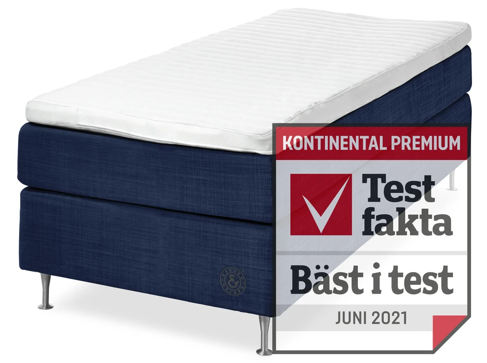 Cape Farewell Comfort - Kontinentalsäng, enkelsäng med bäddmadrass Fiord Soft - Blå