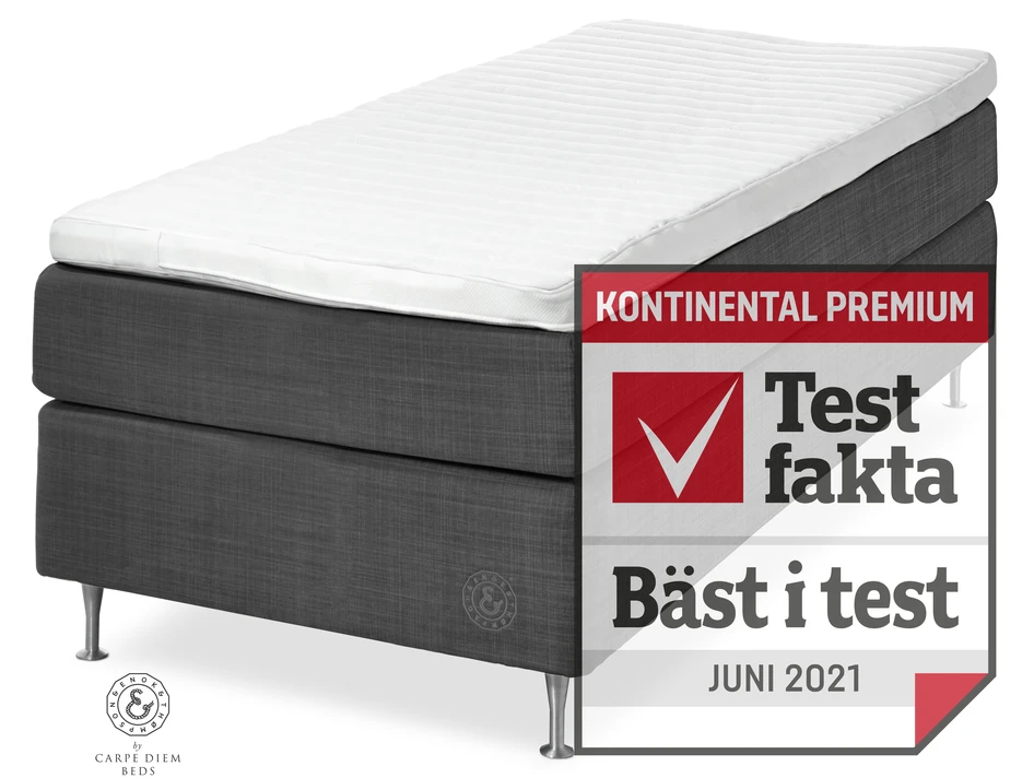 Cape Farewell Comfort - Kontinentalsäng, enkelsäng med bäddmadrass Fiord Soft - Grå