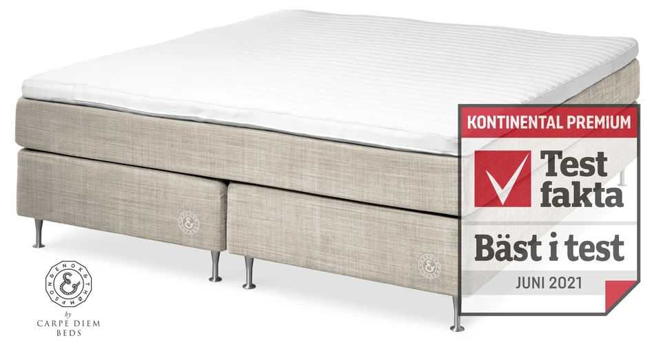 Cape Farewell Comfort - Kontinentalsäng, dubbelsäng med bäddmadrass Fiord Soft - Beige
