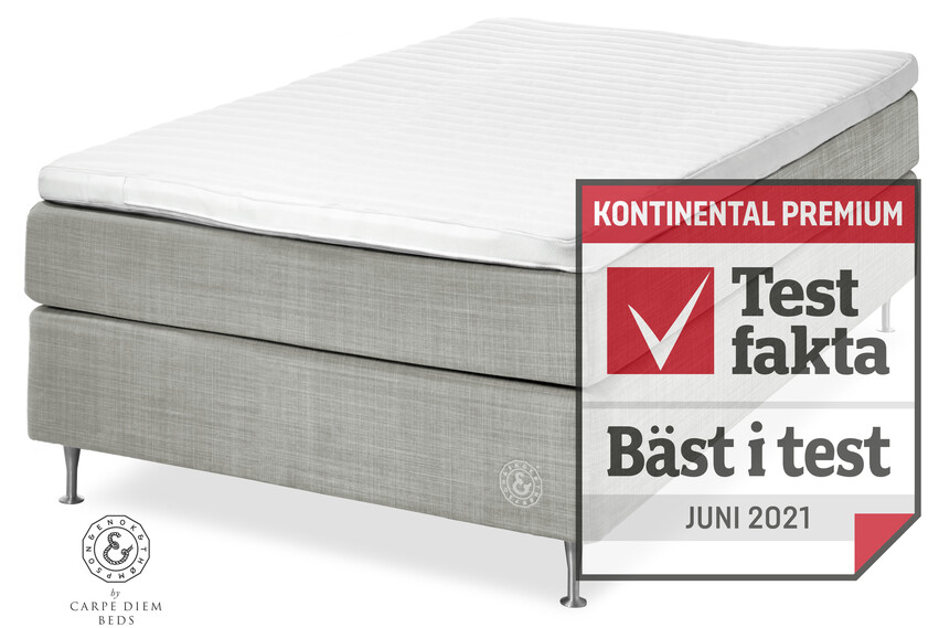 Cape Farewell Comfort - Kontinentalsäng, enkelsäng med bäddmadrass Fiord Soft - Grå