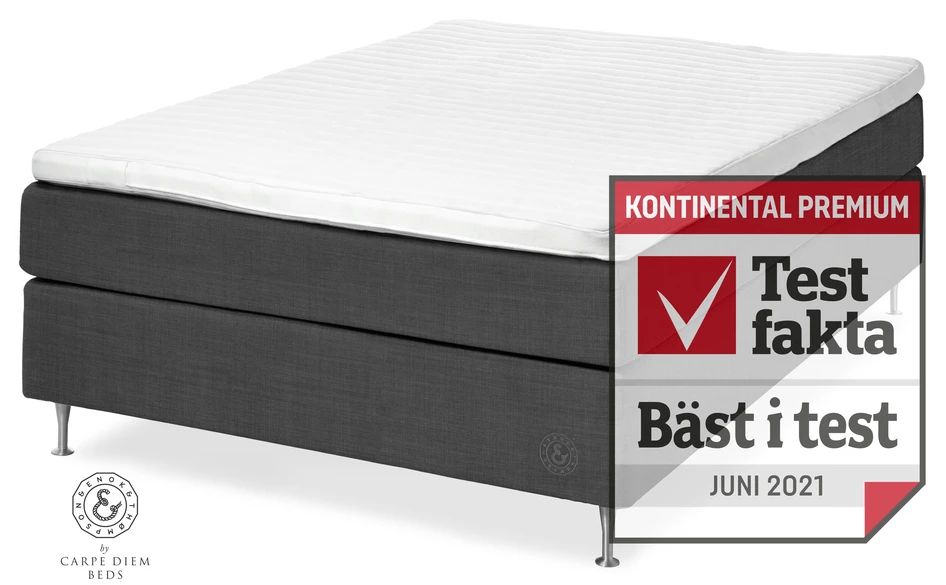 Cape Farewell Comfort - Kontinentalsäng, enkelsäng med bäddmadrass Fiord Soft - Grå