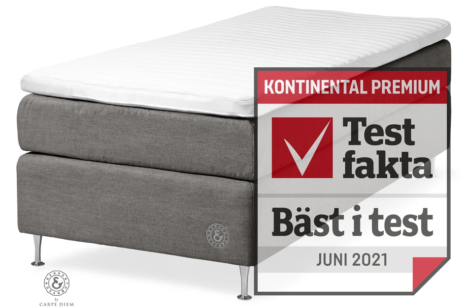 Cape Farewell Comfort - Kontinentalsäng, enkelsäng med bäddmadrass Fiord Soft - Grå