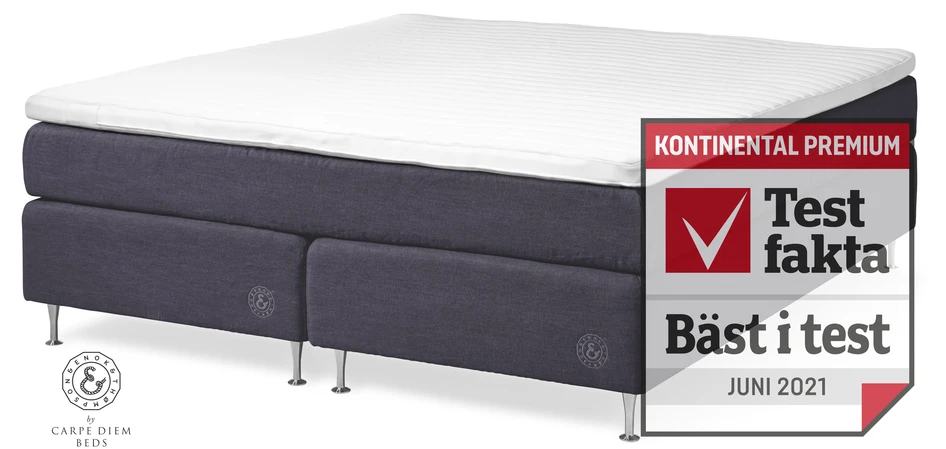 Cape Farewell Comfort - Kontinentalsäng, dubbelsäng med bäddmadrass Fiord Soft - Blå