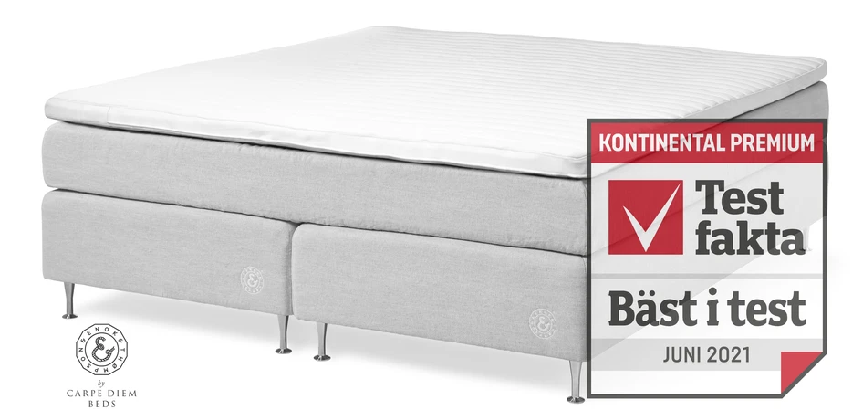 Cape Farewell Comfort - Kontinentalsäng, dubbelsäng med bäddmadrass Fiord Soft - Grå