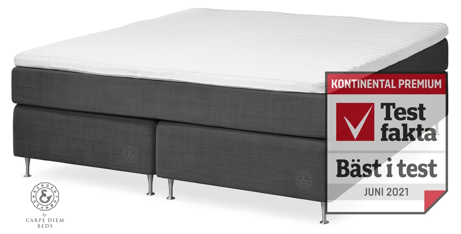Cape Farewell Comfort - Kontinentalsäng, dubbelsäng med bäddmadrass Fiord Soft - Grå