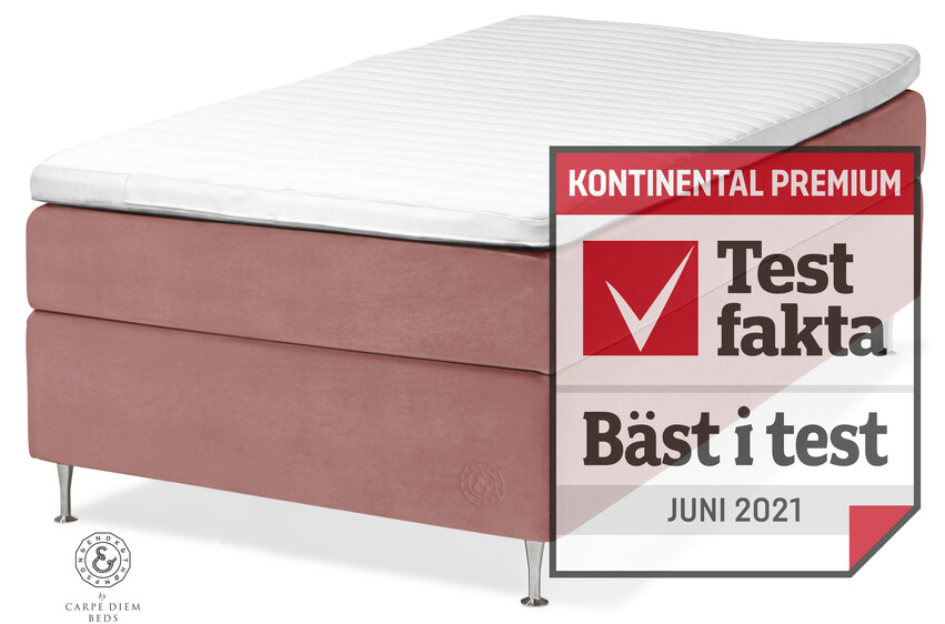 Cape Farewell Comfort - Kontinentalsäng, enkelsäng med bäddmadrass Fiord Soft - Rosa