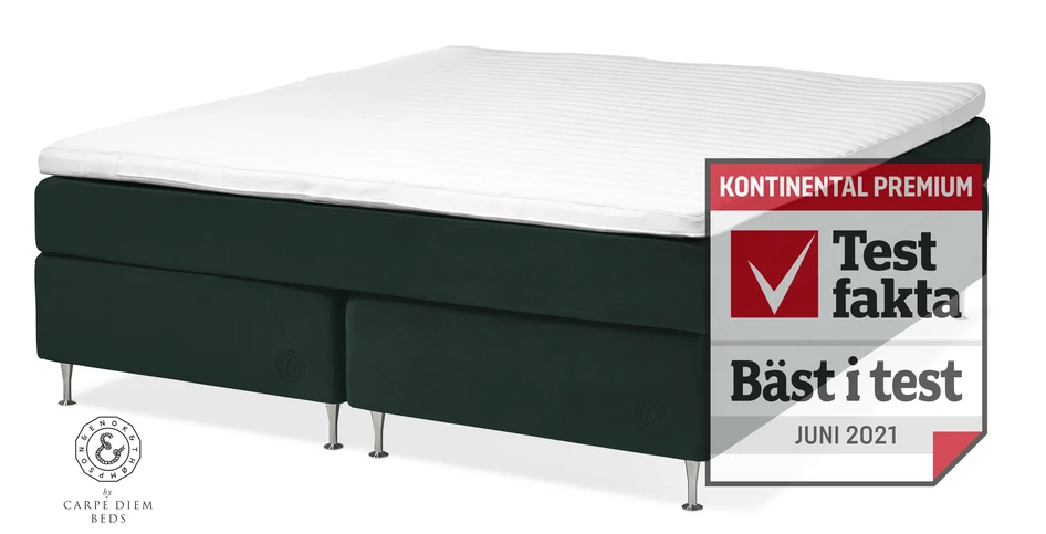 Cape Farewell Comfort - Kontinentalsäng, dubbelsäng med bäddmadrass Fiord Soft - Grön