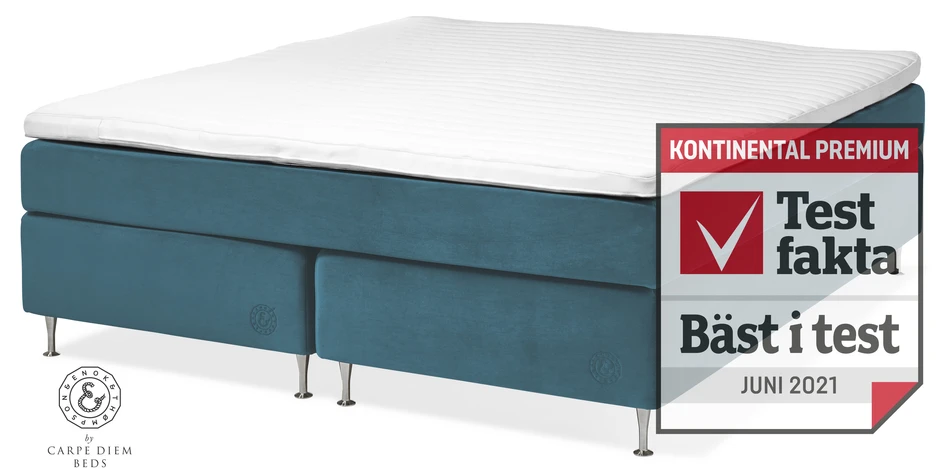 Cape Farewell Comfort - Kontinentalsäng, dubbelsäng med bäddmadrass Fiord Soft - Turkos