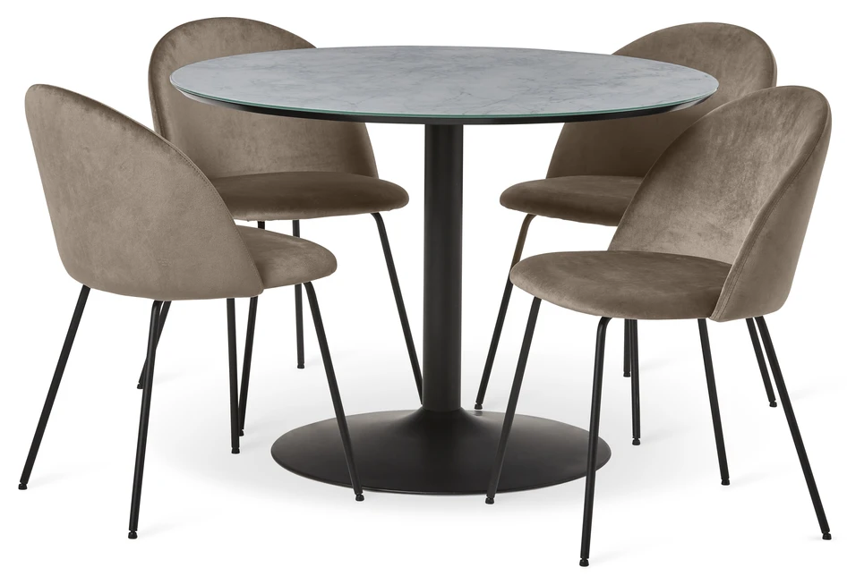 Remo - Matgrupp med 4 stolar Molly - Beige