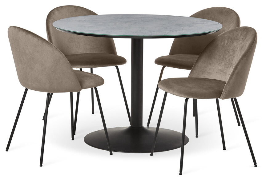 Remo - Matgrupp med 4 stolar Molly - Beige