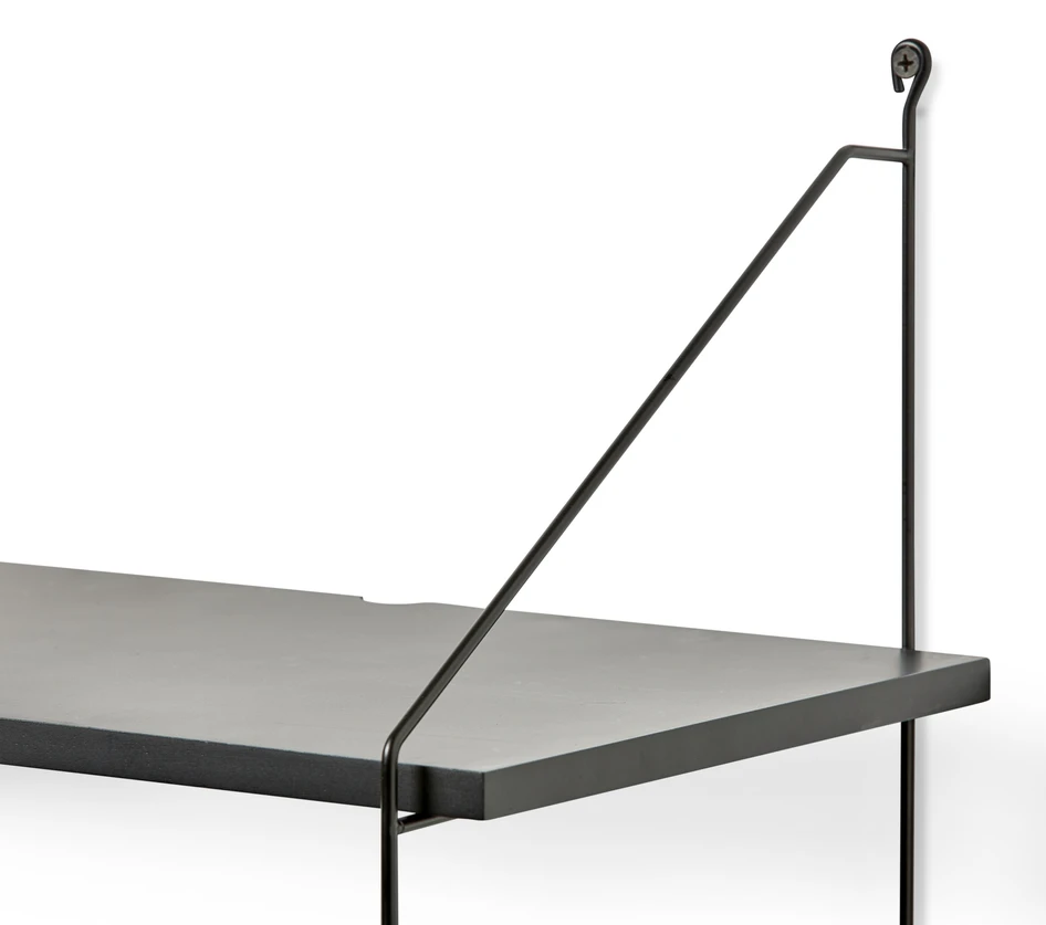 Nimo - Vägghängt sängbord, 40x26x38 cm - Svart