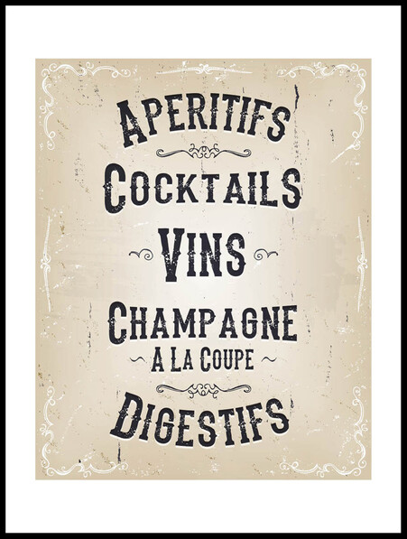 Aperitifs - Poster - Svart