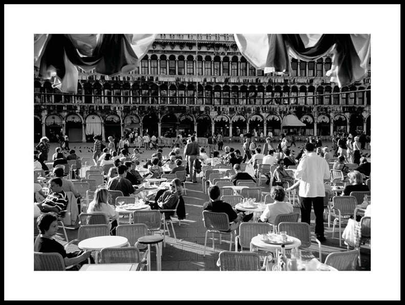 En Kaffe i Venedig - Poster - Svart