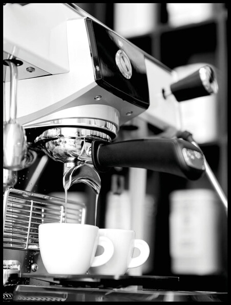Två Kaffe - Poster - Svart