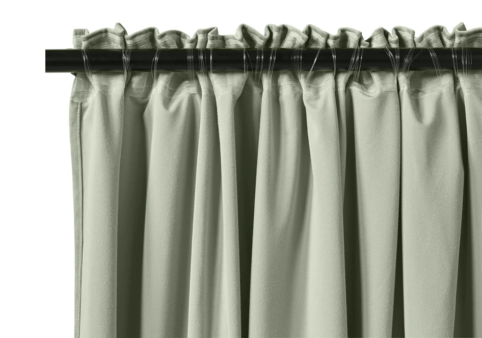 Velvet - Sammetsgardin, 140x250 cm, 2-pack - Grön