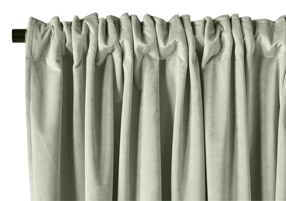 Velvet - Sammetsgardin, 140x250 cm, 2-pack - Grön