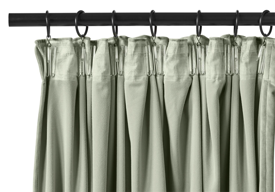 Velvet - Sammetsgardin, 140x250 cm, 2-pack - Grön