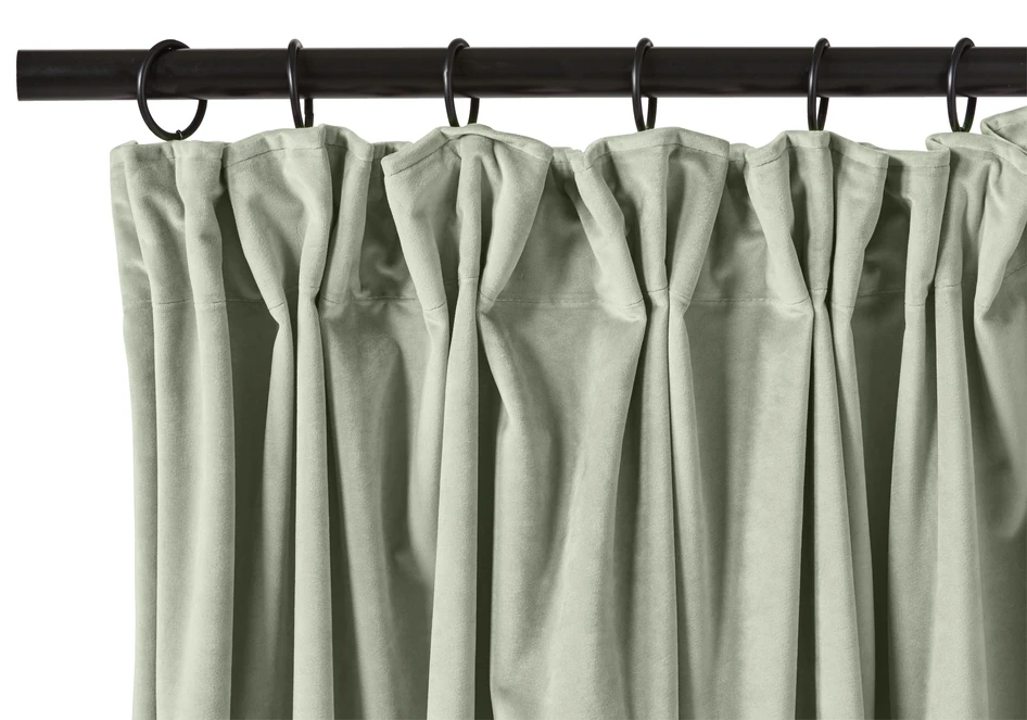 Velvet - Sammetsgardin, 140x250 cm, 2-pack - Grön