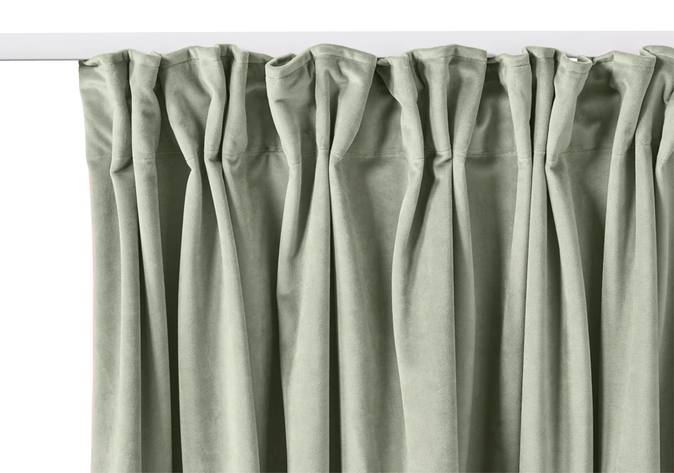 Velvet - Sammetsgardin, 140x250 cm, 2-pack - Grön