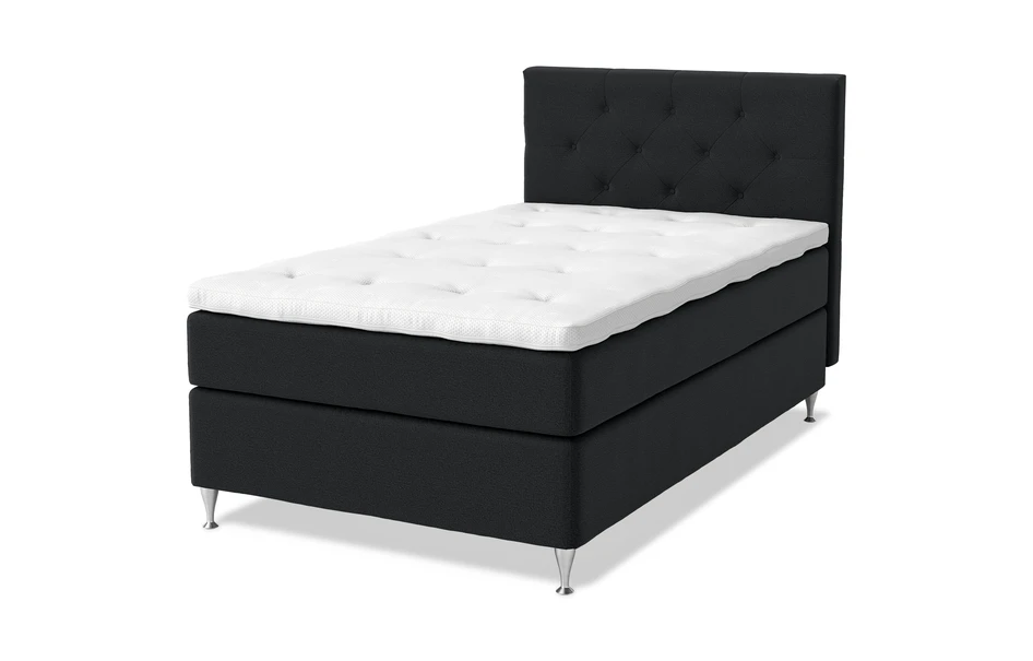 Sleep Delux - Kontinentalsäng, enkelsäng med bäddmadrass Sleep Delux vit - Svart