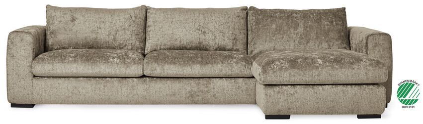 Vida Plus - 3-sits soffa med schäslong höger - Brun