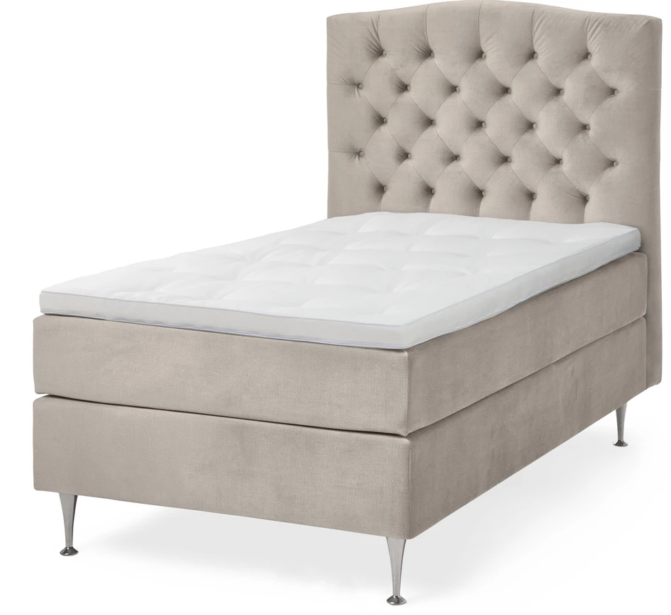 Key West - Kontinentalsäng, enkelsäng med bäddmadrass - Beige
