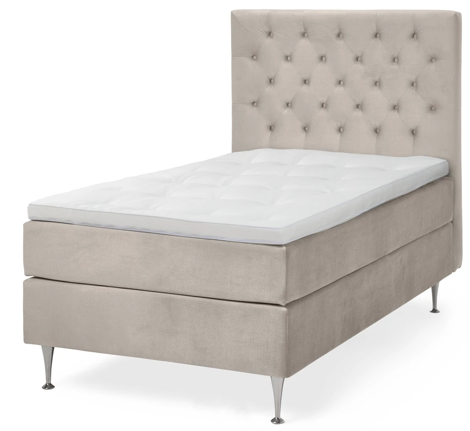 Key West - Kontinentalsäng, enkelsäng med bäddmadrass - Beige