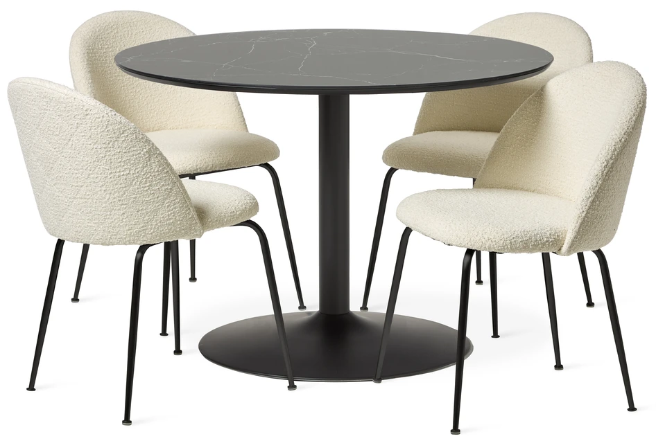 Remo - Matgrupp med 4 stolar Kiwi - Vit