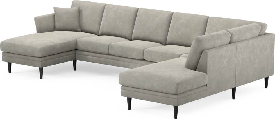 Eden - 3-sits soffa med schäslong vänster och divan höger - Grå