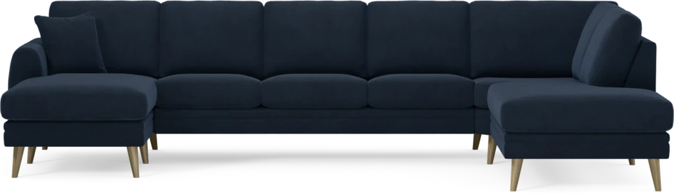 Eden - 3-sits soffa med schäslong vänster och divan höger - Blå