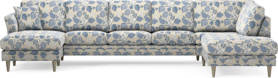 Eden - 3-sits soffa med schäslong vänster och divan höger - Flerfärgad