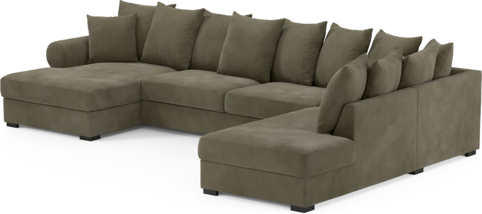 Town - 3-sits soffa med divan höger och schäslong vänster - Grön