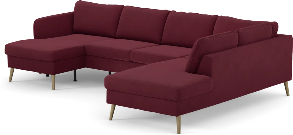 County - 3-sits soffa med schäslong vänster och divan höger - Röd