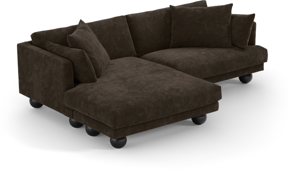 Harper - 4-sits med schäslong XL vänster - Brun