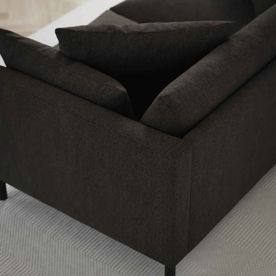 Harper - 3-sits soffa, hel dyna - Brun