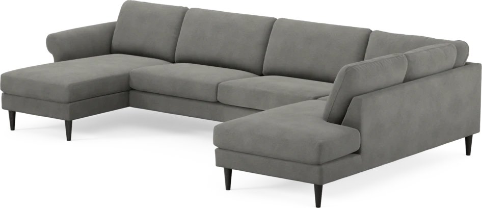 Bridge - 3-sits soffa med schäslong vänster och divan höger - Grå