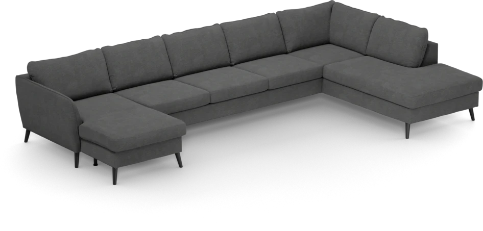 County - 4-sits soffa med schäslong vänster och divan höger - Grå