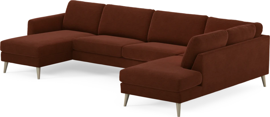 Bridge - 3-sits soffa med schäslong vänster och divan höger - Orange