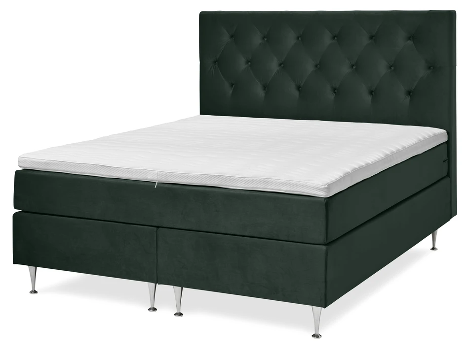 New York - Kontinentalsäng, dubbelsäng med bäddmadrass och sänggavel - Grön