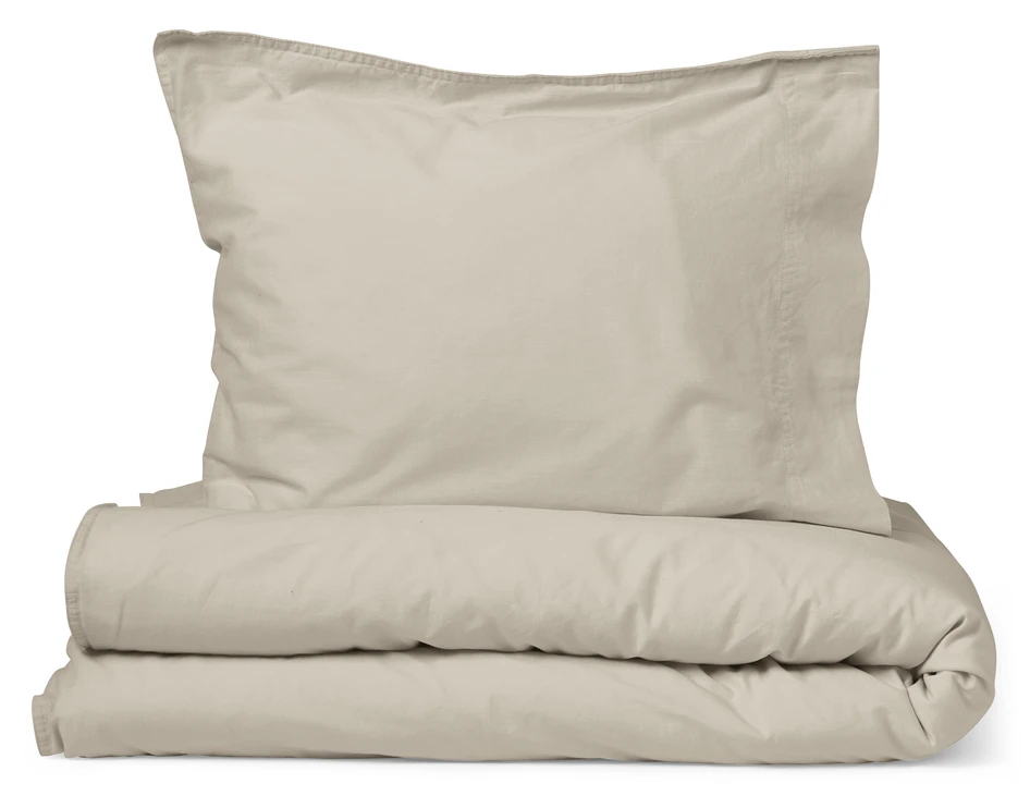 Rockport - Påslakanset i tvättad bomull - Beige