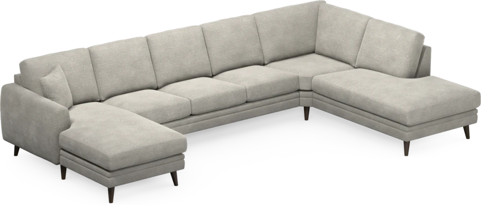 Eden - 3-sits soffa med schäslong vänster och divan höger - Grå