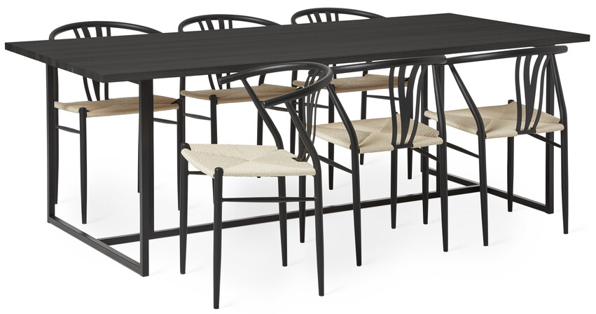 City - Matgrupp med 6 stolar Yngve - Beige